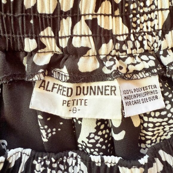 Vintage Alfred Dunner Sheer Black and White Rose Blouse & Skirt Set Size 8 & 10 - Picture 16 of 17